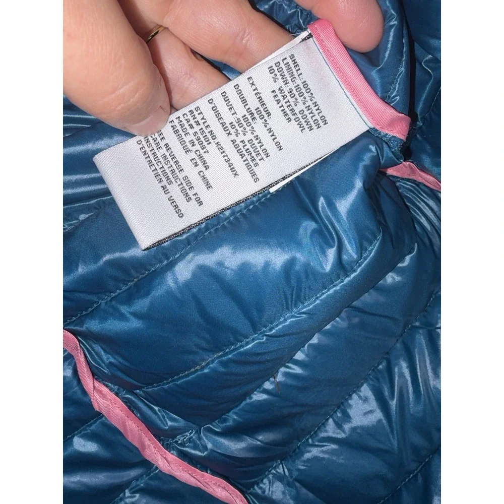 Kate Spade Packable Down Women's Puffer Jacket Xl Blue EUC